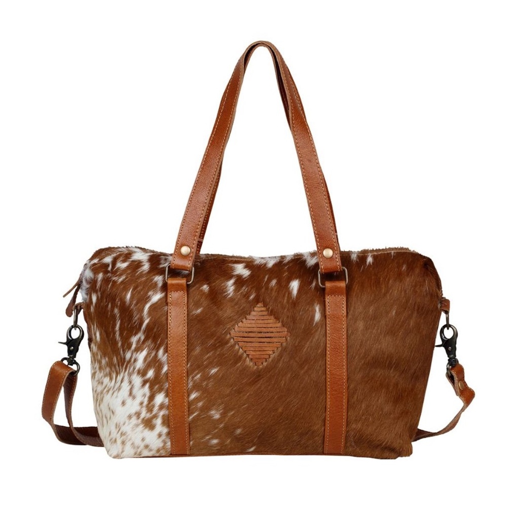 Myra Bag Leather Lust Mini Cowhide Duffle Bag